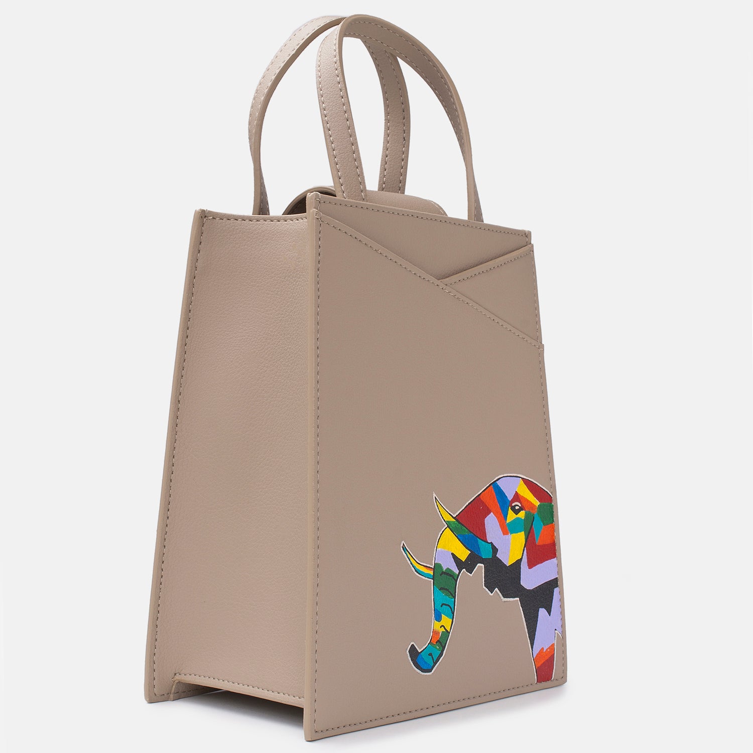 Zoë MIDI Bag Handpainted Elephant Beige