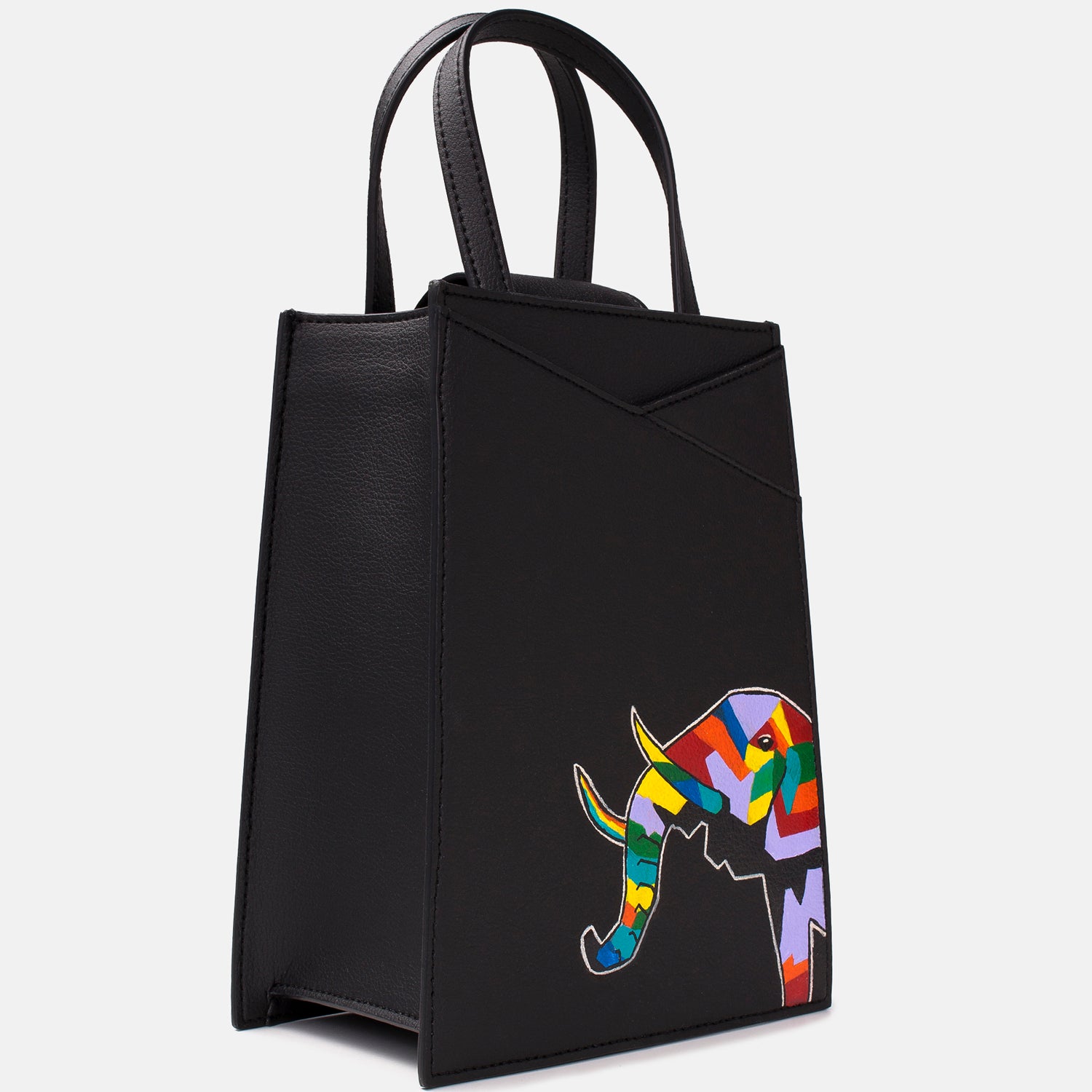 Zoë MIDI Bag Handpainted Elephant Black